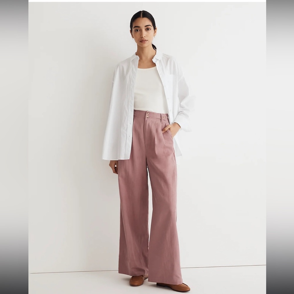 Madewell petite Harlow wide-leg pants in Woodrose